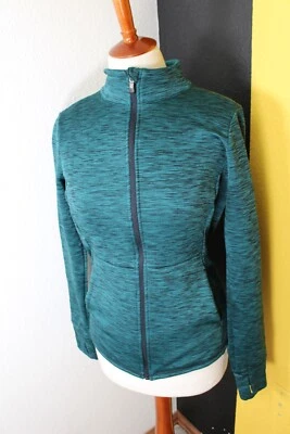 Tek Gear женская куртка средний молнии зеленый флис с подкладкой карманы отверстие для большого пальца - Изображение 1 из 4