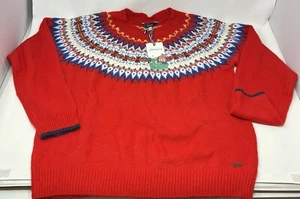 Maglione Pullover Joules Andrea Rosso Fair Isle Nordic Natale Tg Donna 8 NUOVO - Foto 1 di 6