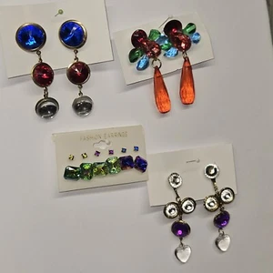 Lote de 9 pares de pendientes glam vintage - Imagen 1 de 1