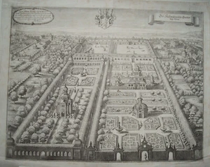 Vienna III Kielmann Garden old Merian copperplate engraving of the first edition 1644 - Picture 1 of 7