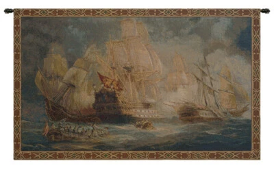 Conquistar los mares batalla naval barco alto tapiz italiano arte de pared decoración del hogar Foto 1 de 4