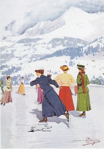 Postkarte: Carlo Pellegrini - Eisbahn in Montana - Picture 1 of 1