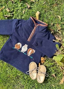 Children's Quarter Zip Fleece with Pony Embroidery & Tan Trim - Picture 1 of 4