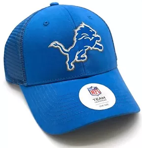 DETROIT LIONS HAT BLUE MESH TRUCKER MVP AUTHENTIC NFL FOOTBALL TEAM CAP NEW - Picture 1 of 3