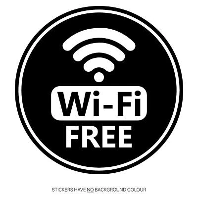 PHILL SMITH DESIGN & PRINT Free WIFI Wi-Fi Coffee Cafe Shop Door Window Sign - Vinyl Sticker Decal 90mm