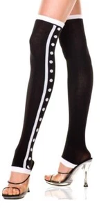 sexy MUSIC LEGS tuxedo STRIPES dots FOOTLESS thigh HIGHS stockings LEG warmers - Picture 1 of 1