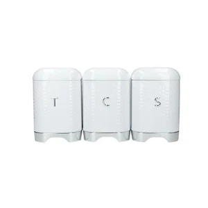 Lovello White - Tea/Coffee/Sugar Storage Canisters Set - Picture 1 of 2