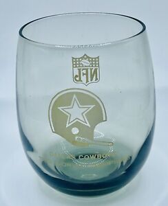 Vintage Dallas Cowboys 1972 World Champions NFL Smoky Glass Tumbler Goblet