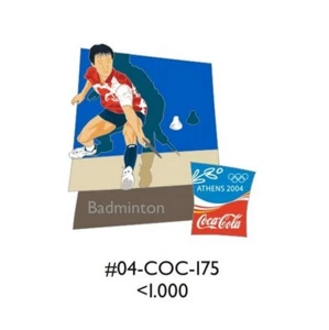BADMINTON SPORT - COCA COLA ATHENS 2004 OLYMPISCHE SPIELE PIN - SELTEN - Bild 1 von 1