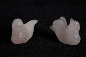 Paar natürliche Rosenquarz Mandarine Ente Liebesvögel Fengshui für Liebe & Romantik - Bild 1 von 7