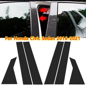 Carbon Fiber Pillar Post Door Trim Cover For Honda Civic Sedan 2016-2021 - Bild 1 von 5