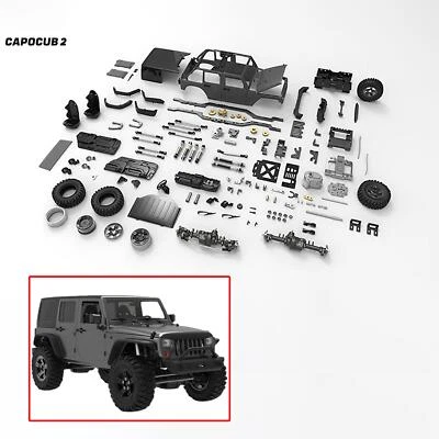 CAPO CUB2 JK KIT 1/18 Metal Chassis Crawler RC Car 2Speed Gearbox Differential - Image 1 of 4
