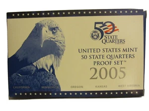 2005-S United States Mint PROOF COIN Set of 5 State Quarters in case COA 25¢ - Picture 1 of 6