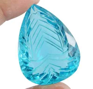Piedra preciosa suelta certificada topacio azul tallada en forma de pera natural de 136 quilates - Imagen 1 de 5