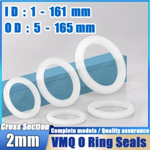 Sellos tóricos métricos de goma de silicona VMQ 2 mm sección transversal 1 mm - 161 mm de diámetro interior - Imagen 1 de 123