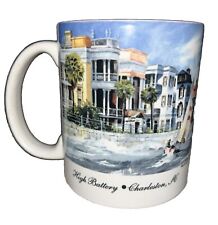 Charleston South Carolina Rainbow Row High Battery Coffee Cup Mug Boat