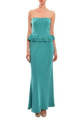 Новый с Ярлыками $550 ABS Allen Schwartz вечер пеплум коктейль формальный социальный креп платье 14 - Изображение 1 из 3