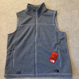 The North Face Vest Men Gray Fleece Zip Outdoors Hiking Sherpa Lined Size XXL - Picture 1 of 8