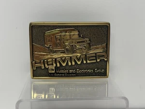 Vintage Hummer Belt Buckle Missiles And Electronics AM General Division 1987 - Picture 1 of 2