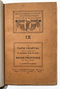 Kuhnholtz-Lordat - Le Tapis vegetal Basse-Provence 1952 / Flore botanique Botany - Picture 1 of 1