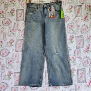 Levi's Girls Size 16 Reg Cropped Wide Leg Jeans Stretch Blue - Picture 1 of 8
