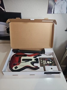 Controlador de guitarra Nintendo Wii Guitar Hero rojo negro blanco Starburst con caja. - Imagen 1 de 6