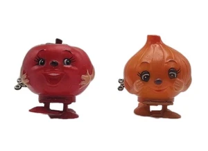 Masudaya Modern Vintage Aufziehspielzeug lächelnde Zwiebel und Tomate Set funktioniert 3 Zoll - Bild 1 von 11