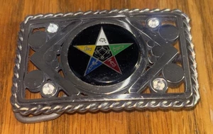 Vintage Freimaurer Oststern Gürtelschnalle - Bild 1 von 7