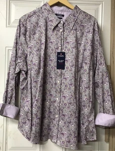 NWT Ralph Lauren Chaps No Iron Floral Button-Up Shirt Size 2x Contrast Cuffs - Bild 1 von 6