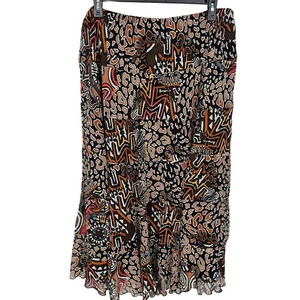 Vintage Ruby Rd schwarz abstrakter Druck Southwestern Boho Midirock Plus 22W vielseitig  - Bild 1 von 6