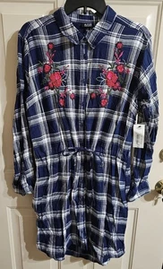 Neu mit Etikett a.n.a. Flanellkleid oder Tunika bestickt Pailletten verziert Lrg Shirt/Kleid - Bild 1 von 12