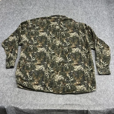 Red Head Shirt Mens 4X 4XL Green Camo Deer Buck Long Sleeve Button Front Hunting - Image 1 of 4