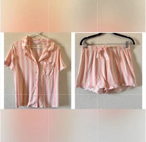Rampage PJ Shorts Sleep Set Women’s Medium Pink White Pajamas Cutesy NWT Cutesy - Picture 1 of 12