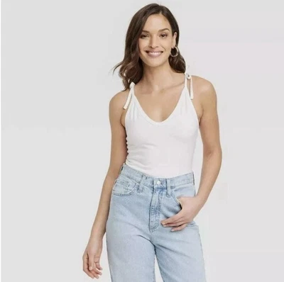 Body Universal Thread XXL para mujer blanco con correa de corbata a presión NUEVO Foto 1 de 2