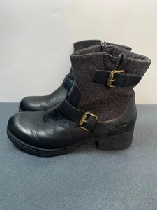 Botines BOC Born Concepts Moto Cuero Negro Tela Hebilla Lateral Zlp Talla 8M - Imagen 1 de 14