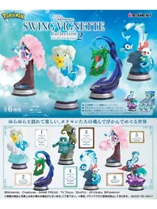 Re-Ment Pokemon SWING VIGNETTE COLLECTION 2 Pikachu Bronzong Piplup Oshawott - Foto 1 di 7