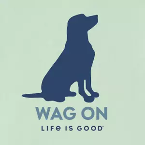 NWT Women's Life is Good Wag On Lab Dog Green Snuggle Up SS Relaxed Sleep Vee - Picture 1 of 4