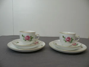 2 schöne Kaffeegedecke Fürstenberg, Rosendekor, Goldmalerei - Bild 1 von 1