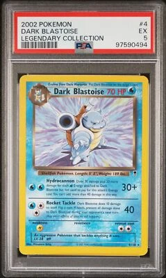 2002 POKEMON LEGENDARY COLLECTION - WOTC #4 DARK BLASTOISE PSA 5 - Image 1 of 2