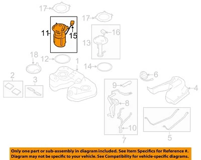 Used Fuel Pump fits: 2008 Ford Taurus Pump Assembly Federal emissions AWD Grade Foto 1 de 3