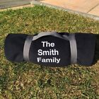 PERSONALISES NAVY BLUE PICNIC BLANKET WITH CARRY HANDLE  - SPECIAL BIRTHDAY GIFT