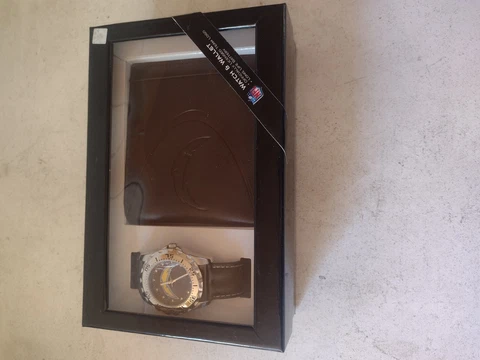 NFL Men's Black Watch and Leather Wallet Set by Game Time Cover