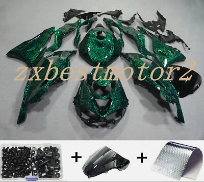 Kit de carenado de carbono forjado verde con pernos para Kawasaki Ninja ZX6R ZX636 2024 2025 Foto 1 de 4