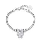 Steel Bracelet With Butterfly And Crystals White luca barra Jewelry Womens
