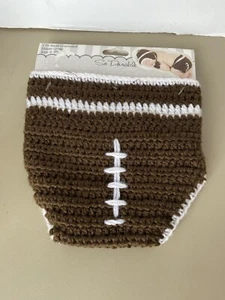 Baby Crocheted Football diaper cover Sz 0-6 Months New Photo prop - Picture 1 of 5