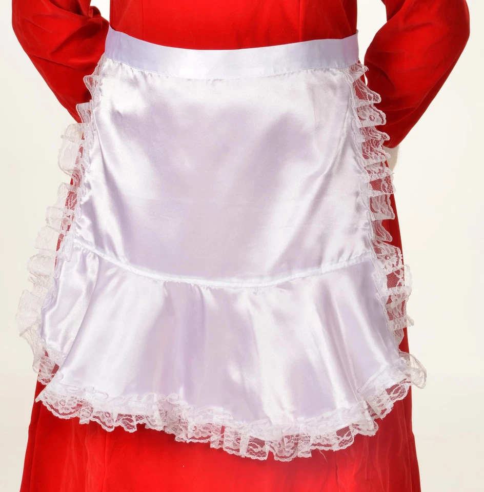 Delantal de satén hasta la rodilla Mrs. Claus - Halco Foto 1 de 1