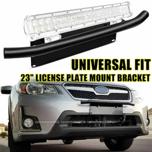23'' License Number Plate Frame Front Bumper Bull Bar Light Holder Mount Bracket - Picture 1 of 12