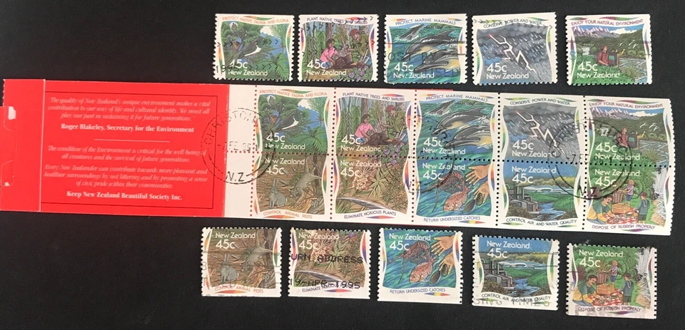 New Zealand 1995 "Environment" FDI Booklet + 10 Used Stamps - Image 1 of 1