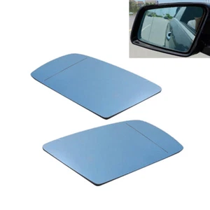 Pair For BMW 5 Series E60 E61 E63 E64 03-08 Blue Tinted Heated Wing Mirror Glass - Bild 1 von 7