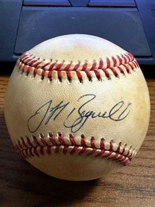 JEFF BAGWELL 4 SIGNED AUTOGRAPHED ONL BASEBALL! Astros! HOF! - Picture 1 of 2